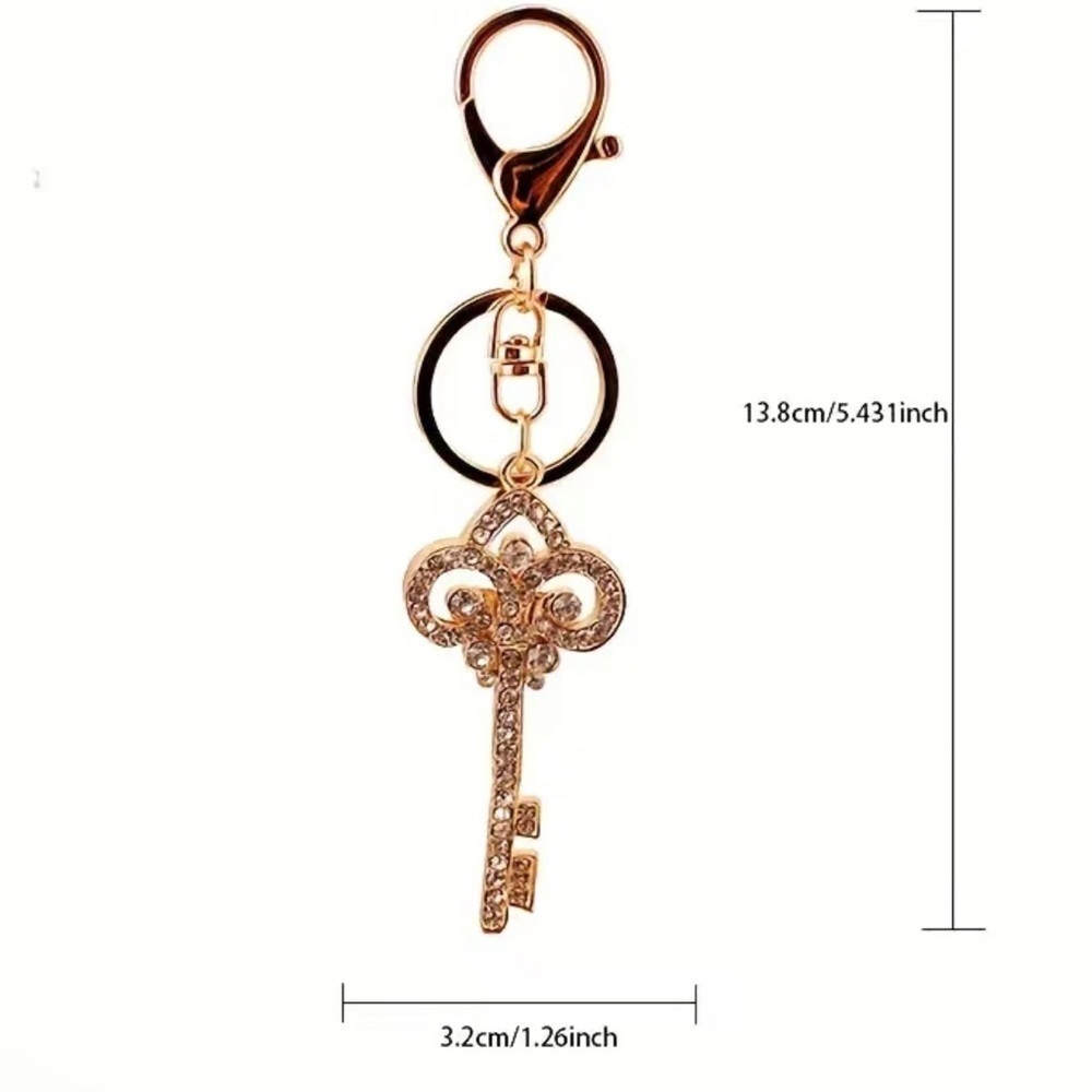 Shiny Rhinestone Key Bag Charm Keychain - Picture 3 of 3